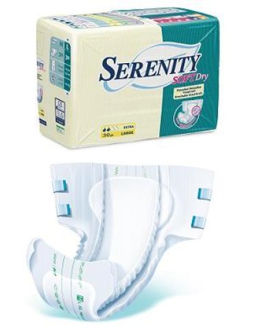 Pannolone per incontinenza serenity softdry formato super taglia large 30 pezzi