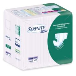 PANNOLONE PER INCONTINENZA SERENITY SOFTDRY FORMATO MAXI TAGLIA LARGE 15 PEZZI