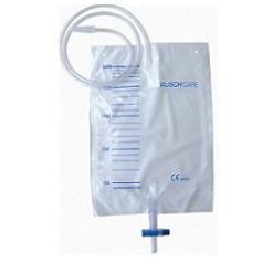 SACCA DI RACCOLTA URINA DA LETTO MONOUSO NON STERILE CAPACITA' 2000 ML CON TUBO DI RACCORDO LUNGHEZZA 130 CM DIAMETRO 5X7 MM VALVOLA DI NON RITORNO 1 GANCIO 30 PEZZI