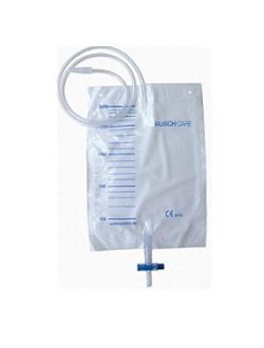 Sacca di raccolta urina da letto monouso non sterile capacita' 2000 ml con tubo di raccordo lunghezza 130 cm diametro 5x7 mm valvola di non ritorno 1 gancio 30 pezzi