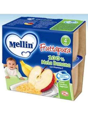 Mellin frutta pura mela banana 100 g 4 pezzi