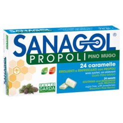 Sanagol Propoli - Integratore per la Funzionalità delle Vie Respiratorie Gusto Pino Mugo - 24 Caramelle