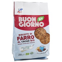 FSC BIODELIGHT BISCOTTI DI FARRO AL CACAO BIO CON OLIO DI GIRASOLE SENZA OLIO DI PALMA 250 G