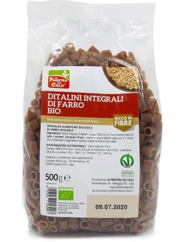 Ditalini integrali di farro bio 500 g Ditalini integrali di farro bio 500 g