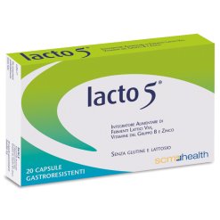 Lacto 5 - Integratore di Fermenti Lattici e Vitamina B - 20 Capsule