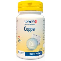 LongLife Copper 2 mg - Integratore per Contrastare lo Stress Ossidativo - 100 Compresse
