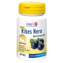 LongLife Olio di Ribes Nero 500 mg - Integratore per la Funzionalità delle Membrane Cellulari - 60 Perle