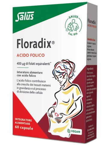 Floradix acido folico - integratori per donne in gravidanza - 60 capsule