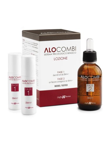 Alocombi - trattamento anti-caduta capelli - 2 roll-on da 20 ml + flacone 40 ml