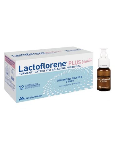 Lactoflorene plus bimbi - integratore di fermenti lattici - 12 flaconcini