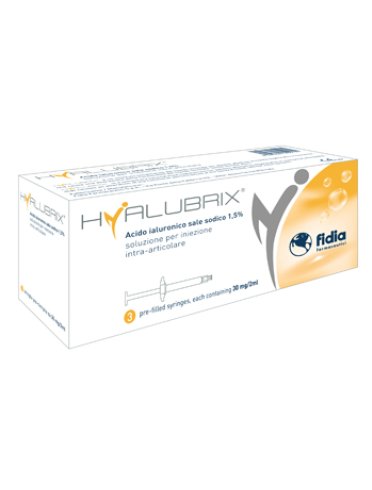 Hyalubrix - siringa intra-articolare acido ialuronico 1.5%/30 mg - 3 siringhe