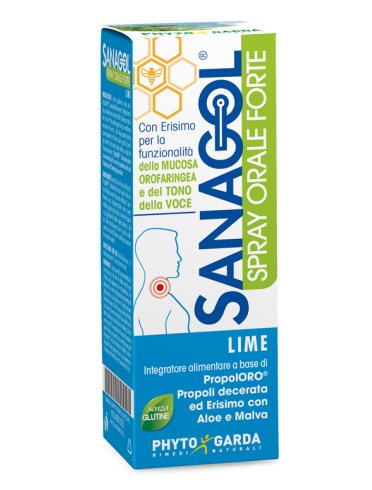 Sanagol propoli - spray forte per infiammazioni del cavo orale gusto lime - 20 ml