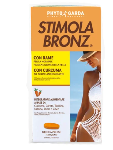 Stimola bronz - integratore per pelle esposta al sole - 30 compresse Stimola bronz - integratore per pelle esposta al sole - 30 compresse
