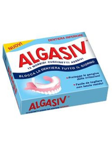 Algasiv - cuscinetti adesivi per protesi dentaria inferiore - 15 pezzi