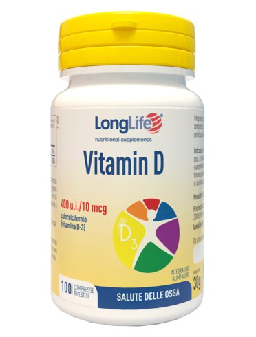 Longlife vitamin d3 400 u.i. - integratore per il benessere delle ossa - 100 compresse