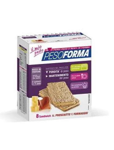 Pesoforma sandwich prosciutto/formaggio 4 pasti 8 pezzi x 25g Pesoforma sandwich prosciutto/formaggio 4 pasti 8 pezzi x 25g