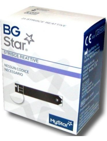 Strisce per misurazione glicemia bgstar 25 pezzi compatibilicon misuratore di glicemia mystar extra