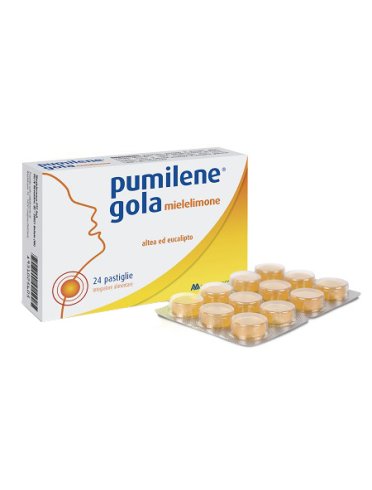 Pumilene gola balsamico - integratore per mal di gola miele e limone - 24 pastiglie