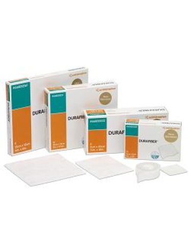 Medicazione sterile in fibre di cellulosa etilsolfonata gelicante durafiber assorbente 10x10cm 10 pezzi