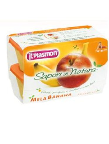 Plasmon sapori di natura omogeneizzato mela e banana 100 g x4 pezzi
