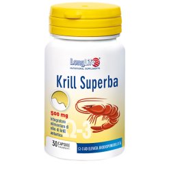 LongLife Krill Superba 500 mg - Integratore di Olio di Krill - 30 Capsule
