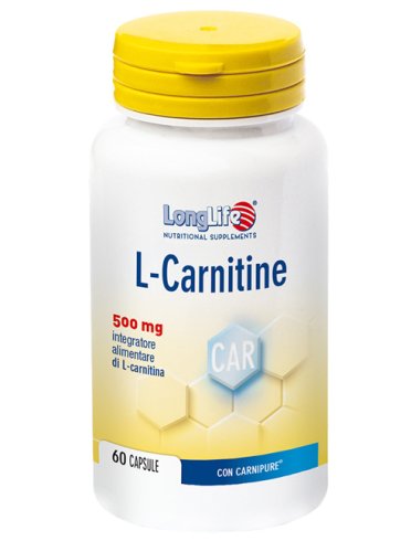 Longlife l-carnitine 500 mg - integratore energetico - 60 capsule