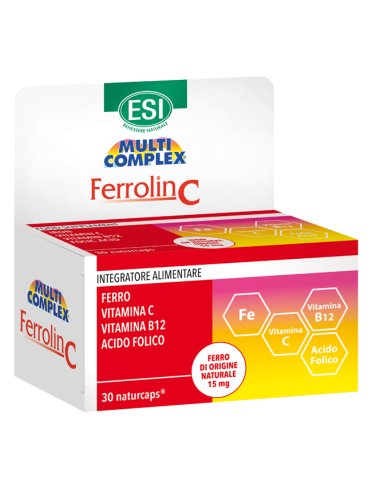 Esi ferrolin c - integratore di ferro e vitamina c - 30 capsule