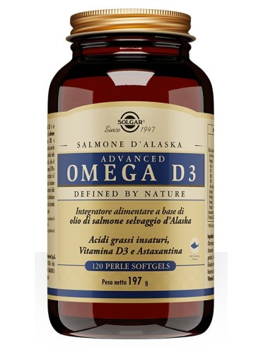 Solgar advanced omega d3 - integratore di acidi grassi e vitamina d3 - 120 perle softgels