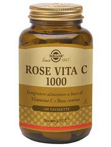 Solgar rose vita c 1000 - integratore sistema immunitario - 100 tavolette