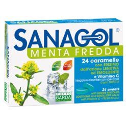 Sanagol Menta Fredda - Integratore per la Funzionalità delle Vie Respiratorie - 24 Caramelle