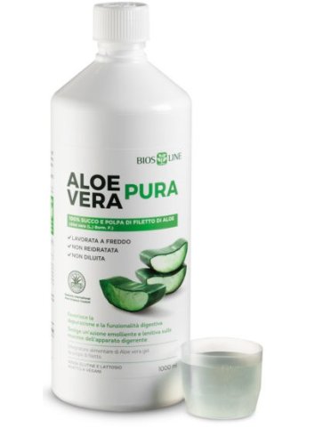 Bios line aloe vera pura - integratore in polpa di aloe antiossidante - 1 litro