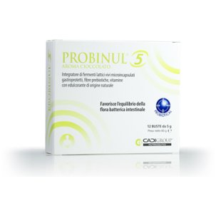 Probinul 5 - Integratore di Probiotici Aroma Cioccolato - 12 Bustine