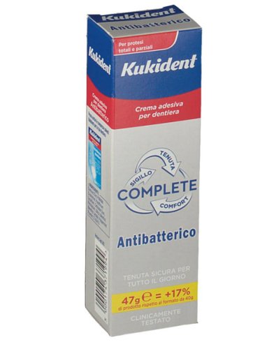 Kukident complete - crema adesiva per protesi dentarie con antibatterico - 47 g
