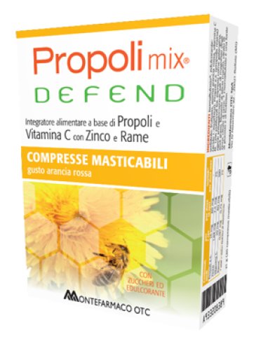 Propoli mix defend - integratore per difese immunitarie gusto arancia - 30 compresse masticabili