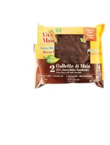 Viva mais galletta di mais ricoperta di cioccolato fondente32 g senza lievito Viva mais galletta di mais ricoperta di cioccolato fondente32 g senza lievito