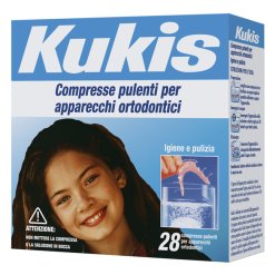 Kukis Cleanser - Compresse per la Pulizia di Apparecchi Ortodontici - 28 Compresse