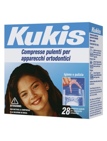 Kukis cleanser - compresse per la pulizia di apparecchi ortodontici - 28 compresse