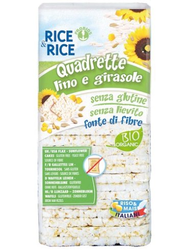 Rice&rice quadrette lino e girasole 130 g senza lievito