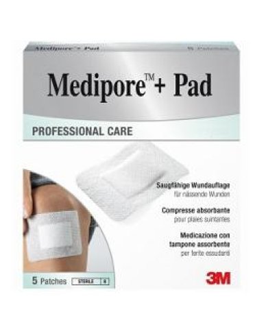 3m medipore + pad medicazione sterile 10x20 cm - 5 pezzi