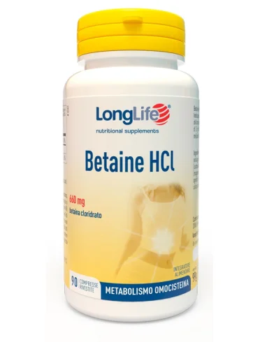 Longlife betaine hci 660 mg - integratore per il metabolismo dell'omocisteina - 90 compresse Longlife betaine hci 660 mg - integratore per il metabolismo dell'omocisteina - 90 compresse