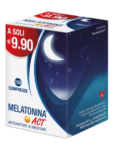 Melatonina act 1 mg integratore per dormire 150 compresse
