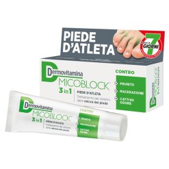 Dermovitamina Micoblock 3 in 1 Piede d'Atleta - Crema per Trattamento di Micosi - 30 ml