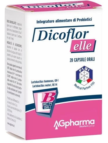Dicoflor elle - integratore con probiotici per il riequilibrio della flora batterica vaginale - 28 capsule