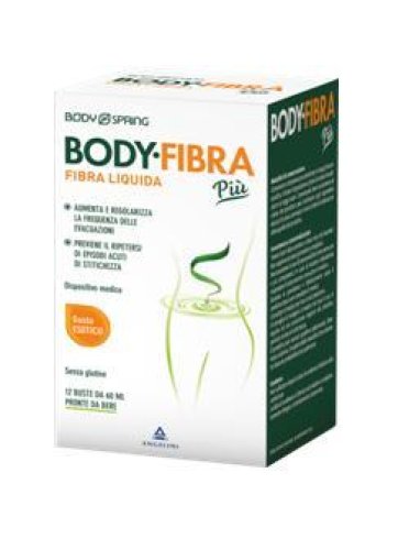 Body spring fibra più - integratore per la funzionalità intestinale - gusto esotico 12 bustine