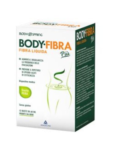 Body spring fibra più - integratore per la funzionalità intestinale - gusto pera 12 bustine