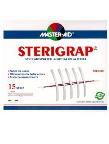 Cerotto per sutura master-aid sterigrap 7,5x0,6 12 pezzi