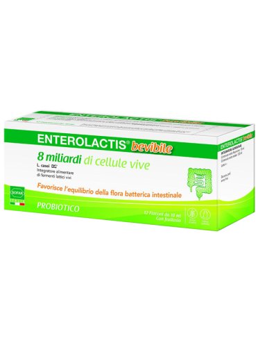 Enterolactis bevibile - integratore di fermenti lattici - 12 flaconcini da 10 ml