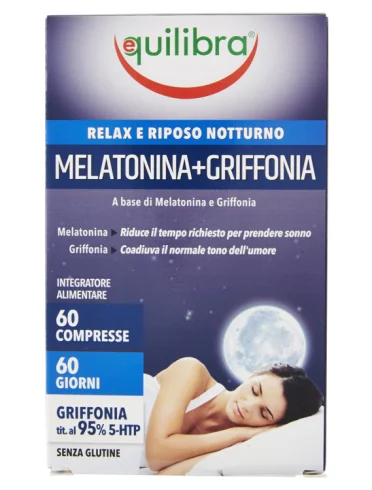 Melatonina + griffonia integratore per favorire il sonno 60 compresse Melatonina + griffonia integratore per favorire il sonno 60 compresse