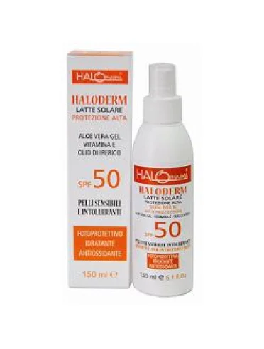 Haloderm latte solare spf50 protezione alta 150 ml Haloderm latte solare spf50 protezione alta 150 ml