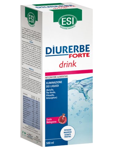 Esi diurerbe forte drink - integratore drenante gusto melograno - 500 ml